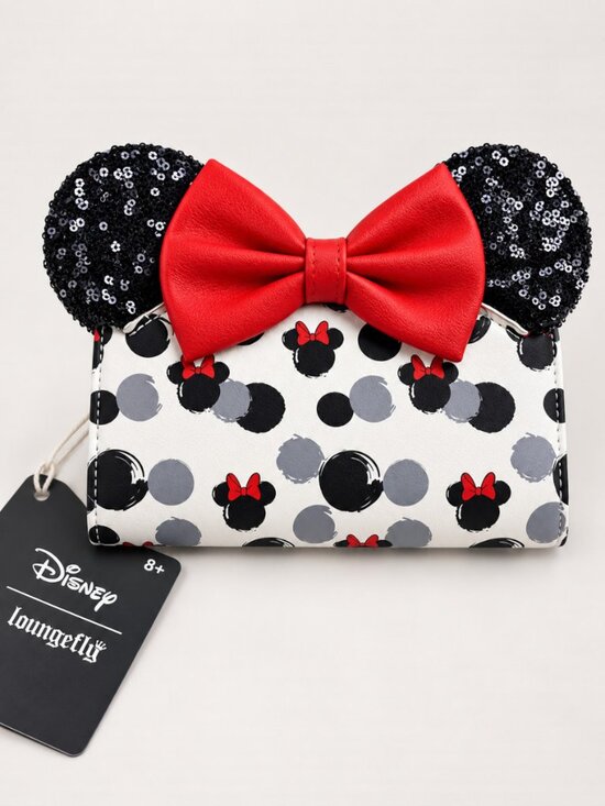 Loungefly Handbags - Loungefly Disney Minnie Mouse Sequin 3D Ears Snap Wallet NWT